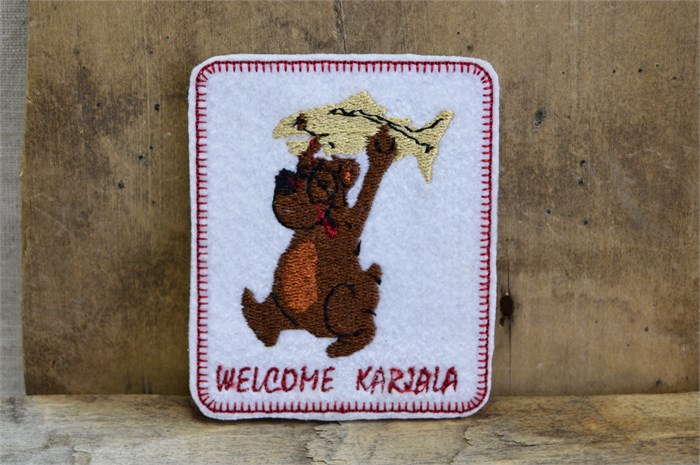 Магнит сувенирный текстильный "Добро пожаловать в Карелию - Welcome Karjala"  текстиль вышивка 2782 - фото 11244