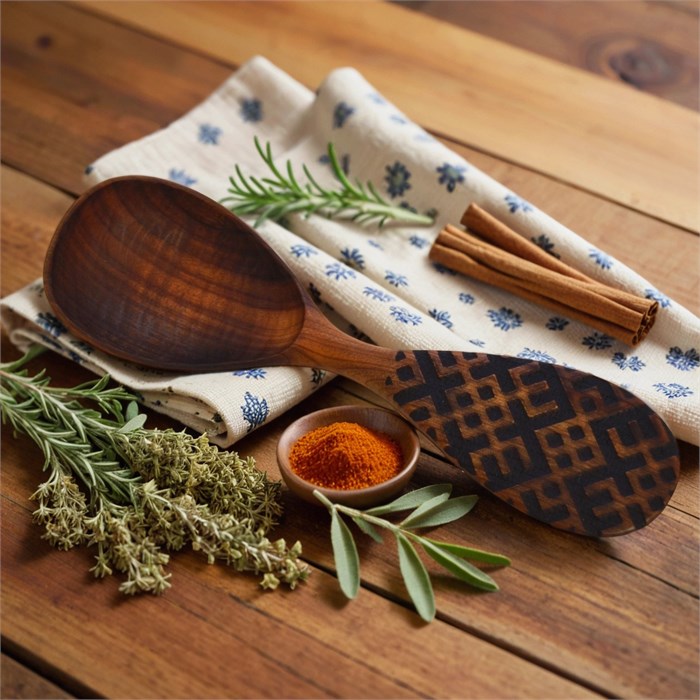 Ложка деревянная, столовая, материал - береза, размер - 20 см 3006