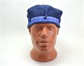 Шапка мужская р.59-61, синяя, хлопок/лён. Карельская мужская шапка. 2716