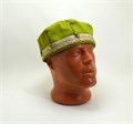 Шапка мужская  р. 60,5-62, зеленая, лён. Карельская мужская шапка 2732