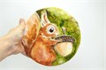 Картина "Белочка" - декоративное панно, ручная работа, масло, холст 2768