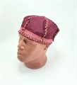 Шапка р. 58,5-60,5, хлопок, бордовая. Карельский мужской головной убор 2714