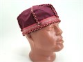 Шапка р. 58,5-60,5, хлопок, бордовая. Карельский мужской головной убор 2714