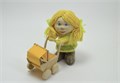 Статуэтка деревянная  "Девочка Ангел с коляской" авторская ручная работа, резьба по дереву 2793
