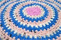 Коврик вязаный круглый цветной  50 см (хлопок) 2596