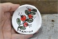 Пиала керамическая десертная "Клюква" - ручная работа, лепка, роспись 2861-2