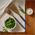 Набор деревянных столовых приборов, ложка столовая, лопатка кулинарная кухонная - длина 31 см, материал слива 3008