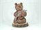 Керамическая статуэтка "Мишка с рыбой" - ручная работа, размер 10,5 см 1792
