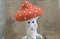 Валяная игрушка "Грибок-мухомор", сухое валяние из шерсти 2259